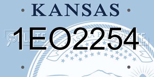 1EO2254 Kansas License Plate