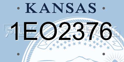 1EO2376 Kansas License Plate