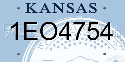 1EO4754 Kansas License Plate