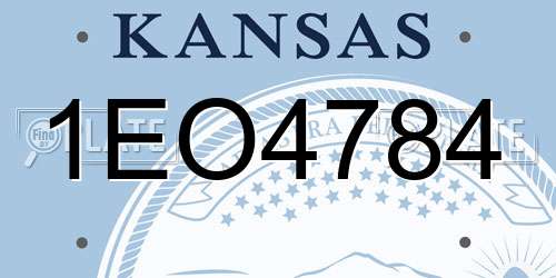 1EO4784 Kansas License Plate