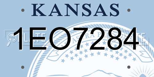 1EO7284 Kansas License Plate