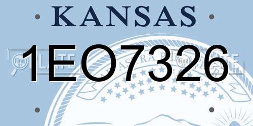 1EO7326 Kansas License Plate