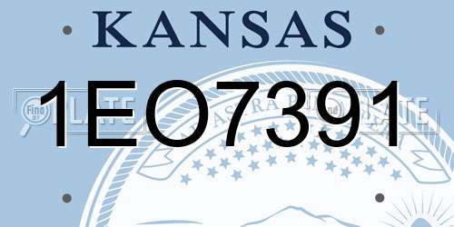 1EO7391 Kansas License Plate