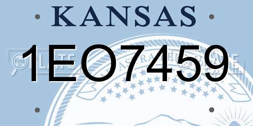 1EO7459 Kansas License Plate