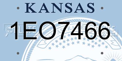 1EO7466 Kansas License Plate