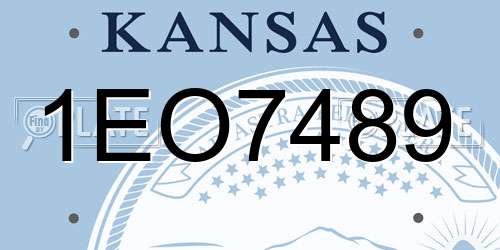 1EO7489 Kansas License Plate