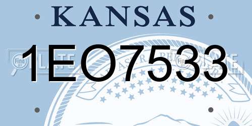 1EO7533 Kansas License Plate