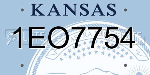 1EO7754 Kansas License Plate