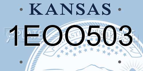 1EOO503 Kansas License Plate