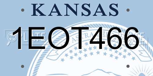1EOT466 Kansas License Plate