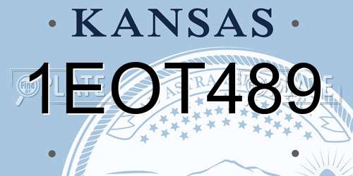 1EOT489 Kansas License Plate