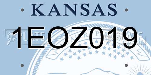1EOZ019 Kansas License Plate