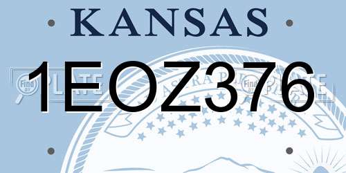 1EOZ376 Kansas License Plate