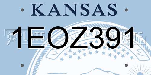 1EOZ391 Kansas License Plate