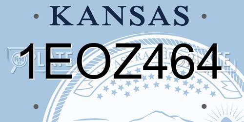 1EOZ464 Kansas License Plate