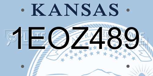 1EOZ489 Kansas License Plate