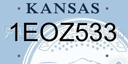 1EOZ533 Kansas License Plate