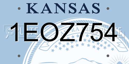 1EOZ754 Kansas License Plate
