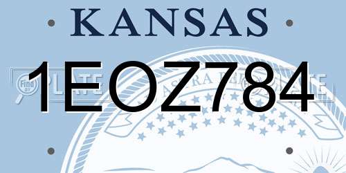1EOZ784 Kansas License Plate