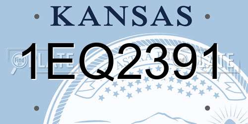1EQ2391 Kansas License Plate