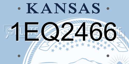 1EQ2466 Kansas License Plate