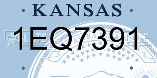 1EQ7391 Kansas License Plate