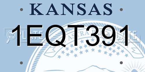 1EQT391 Kansas License Plate