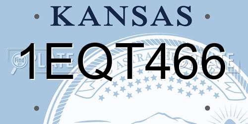 1EQT466 Kansas License Plate