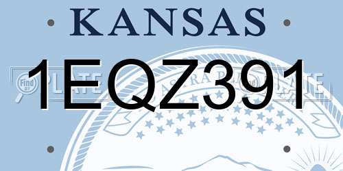 1EQZ391 Kansas License Plate