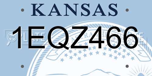 1EQZ466 Kansas License Plate