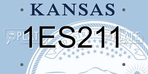 1ES211 Kansas License Plate