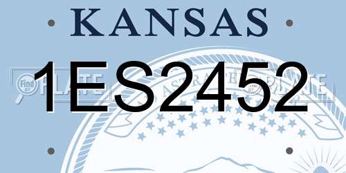 1ES2452 Kansas License Plate