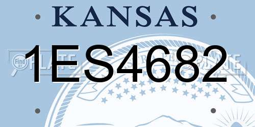 1ES4682 Kansas License Plate