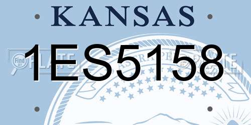 1ES5158 Kansas License Plate