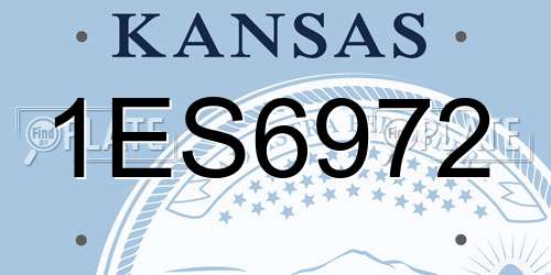 1ES6972 Kansas License Plate