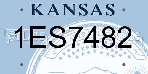 1ES7482 Kansas License Plate