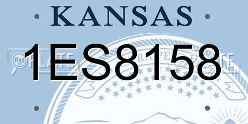 1ES8158 Kansas License Plate