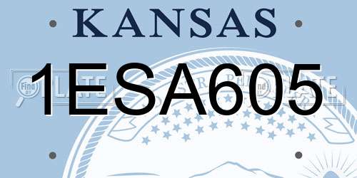 1ESA605 Kansas License Plate