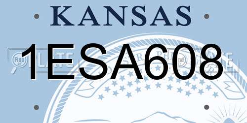 1ESA608 Kansas License Plate