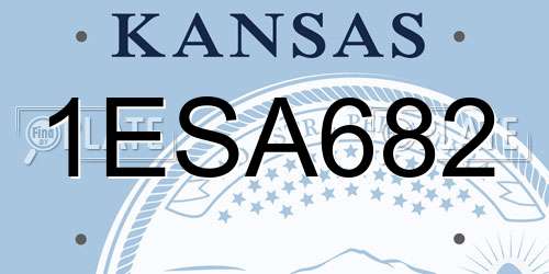 1ESA682 Kansas License Plate