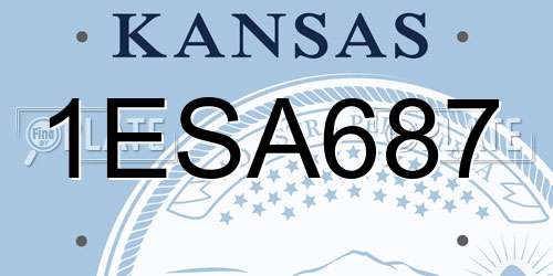 1ESA687 Kansas License Plate