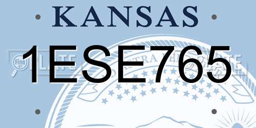 1ESE765 Kansas License Plate