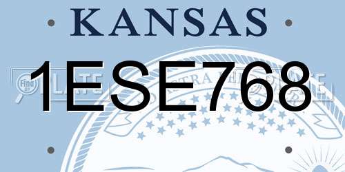1ESE768 Kansas License Plate