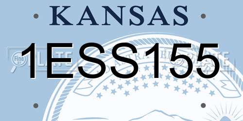 1ESS155 Kansas License Plate