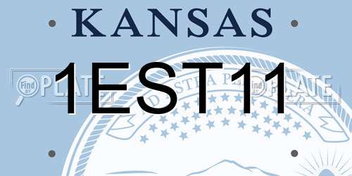 1EST11 Kansas License Plate