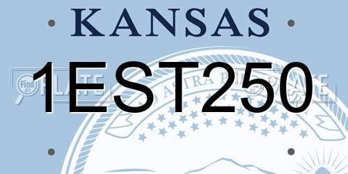 1EST250 Kansas License Plate