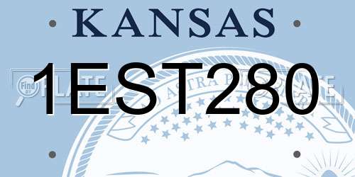 1EST280 Kansas License Plate