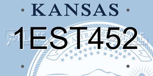 1EST452 Kansas License Plate