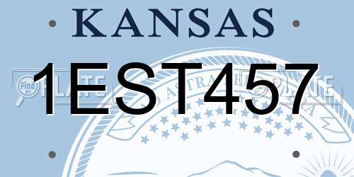 1EST457 Kansas License Plate