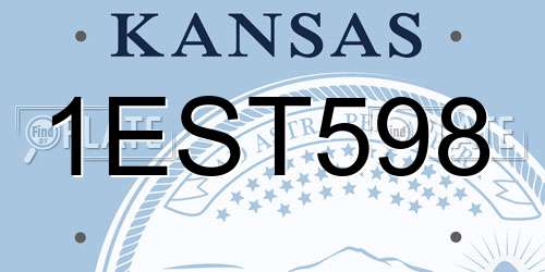 1EST598 Kansas License Plate
